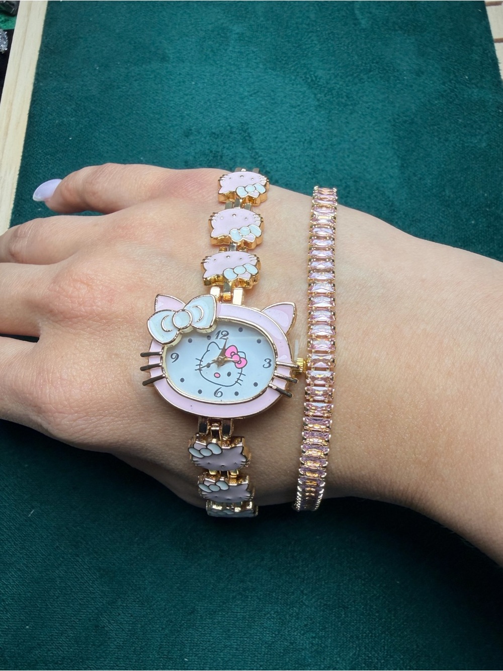 Hello Kitty Pink Cat Face Bracelet Watch by